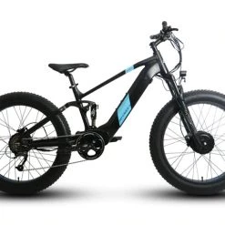 E-Bikes 2022 EUNORAU 48V1500W1600Wh DEFENDER S All Wheel Drive Dual Battery Dual Suspension Electric Fat Tire Bike
