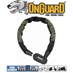 Locks ONGUARD BIKE LOCK - 8284 - FASTLOCK SERIES - KEYED CHAIN - 90MM X 7.5MM