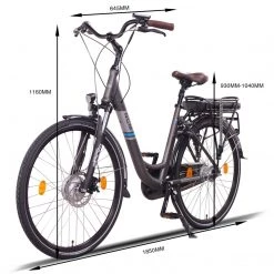 NCM Munich N8C Electric Trekking Bike, E-Bike, E-Treking, 250W, 36V 13Ah 468W [Grey 28]