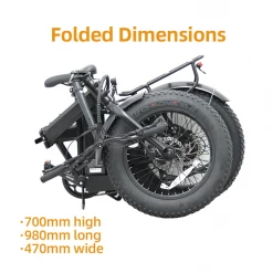 EUNORAU 48V500W12.5Ah 20'' Foldable Fat Tire Step Over Electric Bike(back In Stock Now)