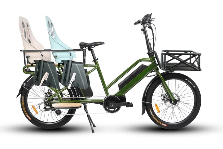2022 EUNORAU 24''48V500W Mid Motor Electric Long Trail Cargo Bike For Family Wagon Or Ubereats Delivery Using 7 2022 EUNORAU 24''48V500W Mid Motor Electric Long Trail Cargo Bike For Family Wagon Or Ubereats Delivery Using