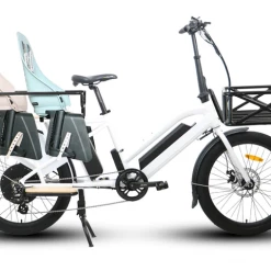 E-Bikes EUNORAU 24''48V750W Electric Long Trail Cargo Bike For Family Wagon Or Ubereats Delivery Using